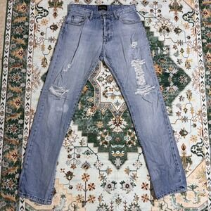 Zara Jeans Denim‎ Collection Ripped Distressed Light Wash Men's Size 31